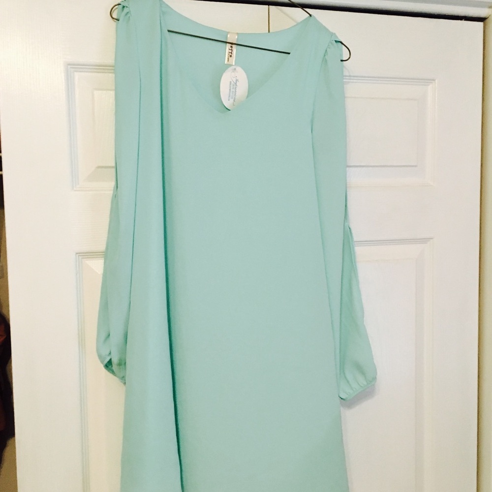Size small, blue long sleeve dress